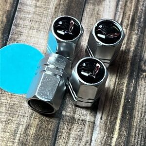 5for$10 Silver Corvette Stem caps Tire Stem Valve Caps Car Accessories NWT